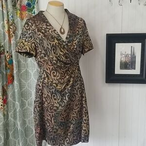 Metallic print S/S Dress